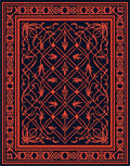 Intricate Orange Floral Geometric Design Rug