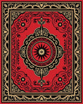 Red Black Gold Ornate Grand Rug