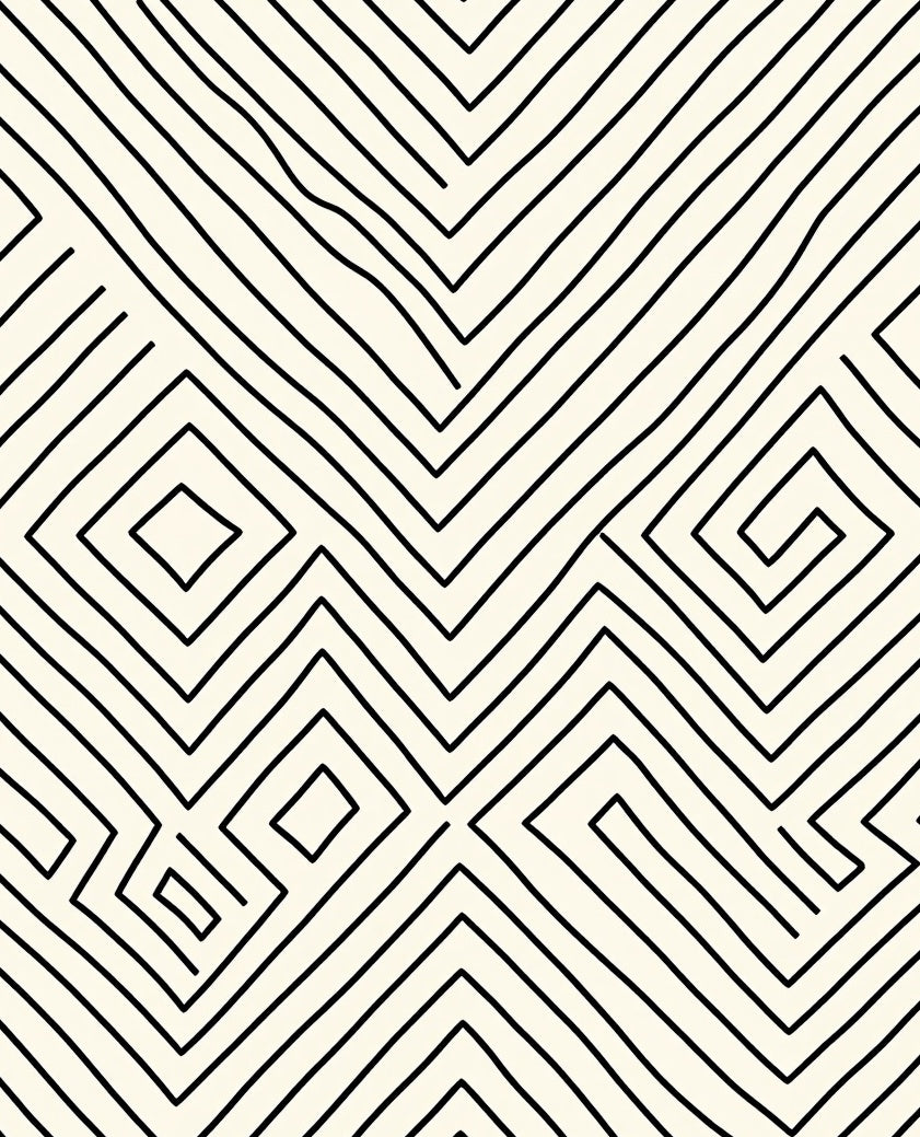 Abstract Geometric Zigzag Design Rug