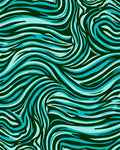 Cool Blue Wavy Zebra Striped Rug