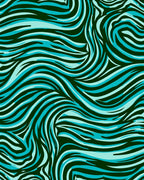 Cool Blue Wavy Zebra Striped Rug