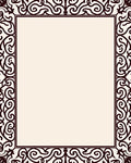 Elegant Scrollwork Dark Cream Border Rug