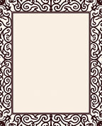Elegant Scrollwork Dark Cream Border Rug