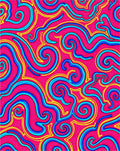 Vibrant Swirl Wavy Abstract Pattern Rug