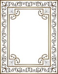Ornate Gold Leaf Scroll Border Rug