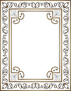 Ornate Gold Leaf Scroll Border Rug