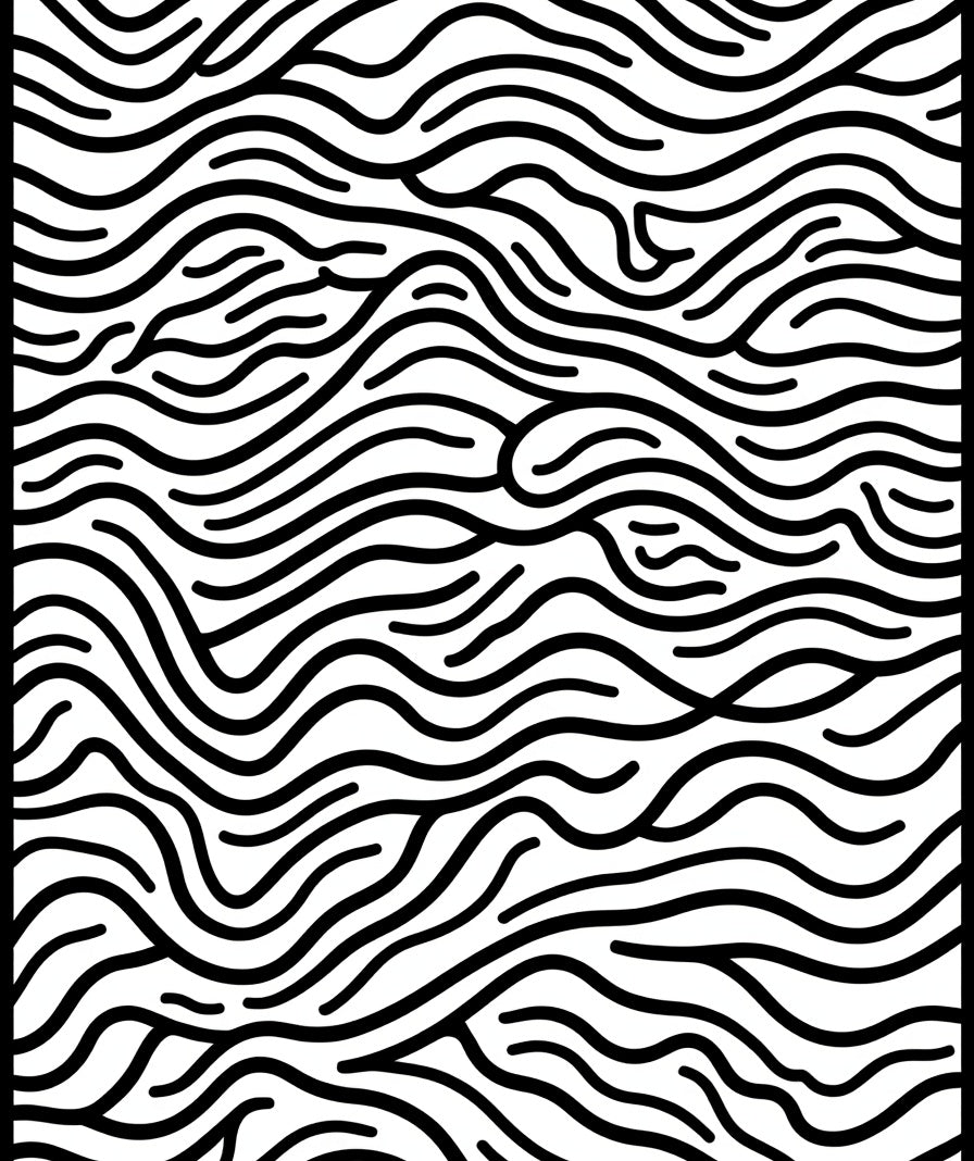 Abstract Wavy Lines Pattern Rug