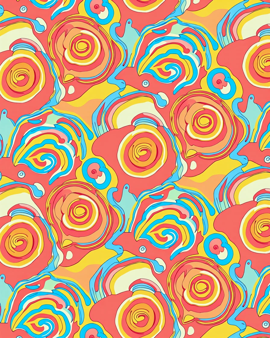 Funky Swirls Pattern Art Rug