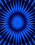 Abstract Blue Starburst Pattern Rug