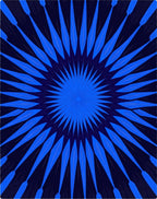 Abstract Blue Starburst Pattern Rug