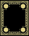 Golden Floral Starburst Medallion Border Rug