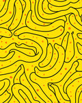 Whimsical Yellow Banana Pattern Design Rug