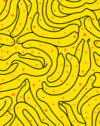 Whimsical Yellow Banana Pattern Design Rug