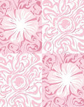 Pink Floral Swirl Abstract Pattern Rug