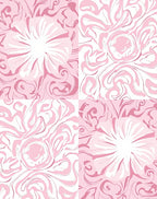 Pink Floral Swirl Abstract Pattern Rug