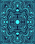 Symmetrical Blue Swirl Abstract Pattern Rug
