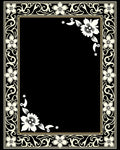 Floral Vines Swirls Decorative Frame Rug