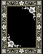 Floral Vines Swirls Decorative Frame Rug