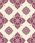 Crimson Floral Medallion Pattern Rug