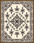 Ornate Floral Damask Pattern Rug