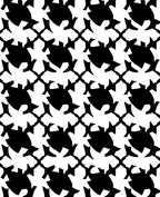 Bold Black Interlocking Geometric Pattern Rug