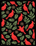 Red Cardinal Bird Green Leaf Floral Rug
