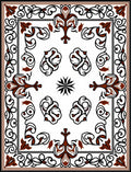 Ornate Floral Scroll Pattern Rug