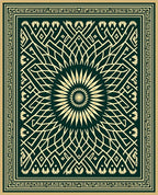 Intricate Geometric Mandala Tapestry Rug