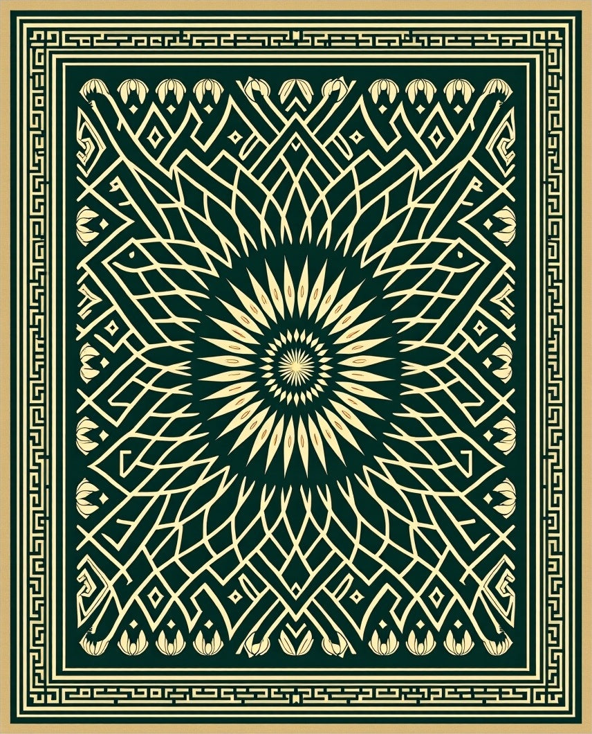 Intricate Geometric Mandala Tapestry Rug