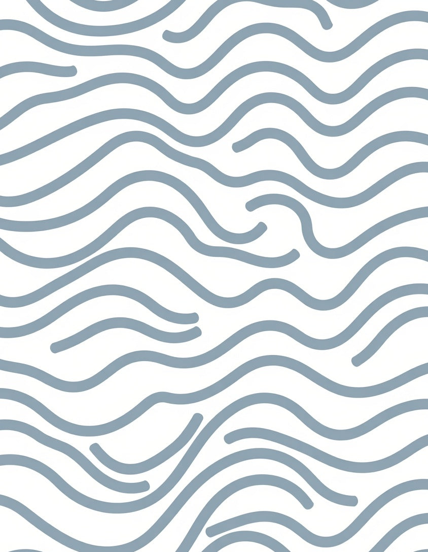 Serene Blue Line Flow Pattern Rug