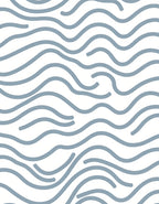 Serene Blue Line Flow Pattern Rug