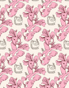 Pink Floral Whimsical Illustration Rug