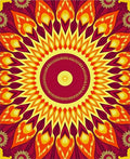 Radiant Sunburst Mandala Pattern Rug