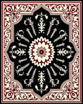Elegant Floral Medallion Cream Rust Rug