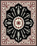 Elegant Floral Medallion Cream Rust Rug