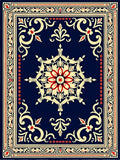 Navy Red Gold Medallion Classic Rug