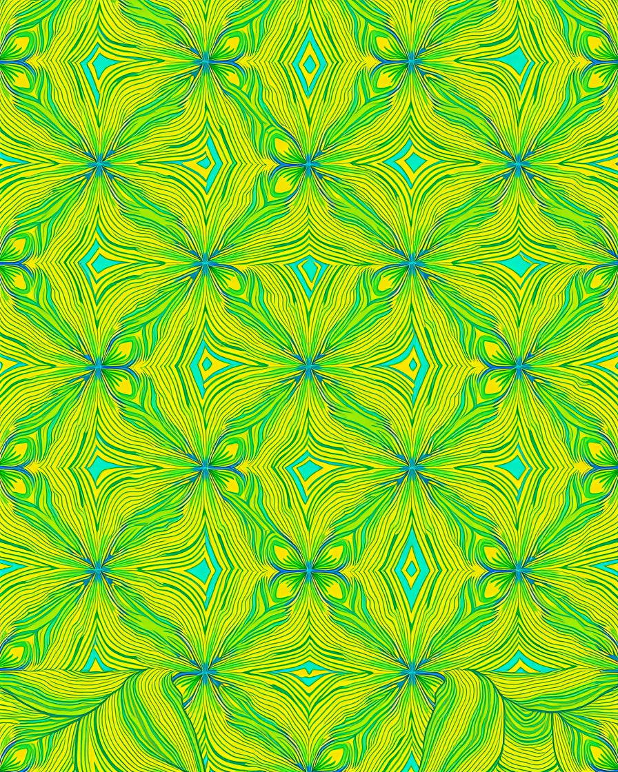 Abstract Psychedelic Floral Pattern Rug