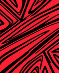 Bold Red Black Abstract Stripe Design Rug