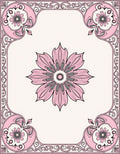 Pink Floral Scrollwork Decorative Rug