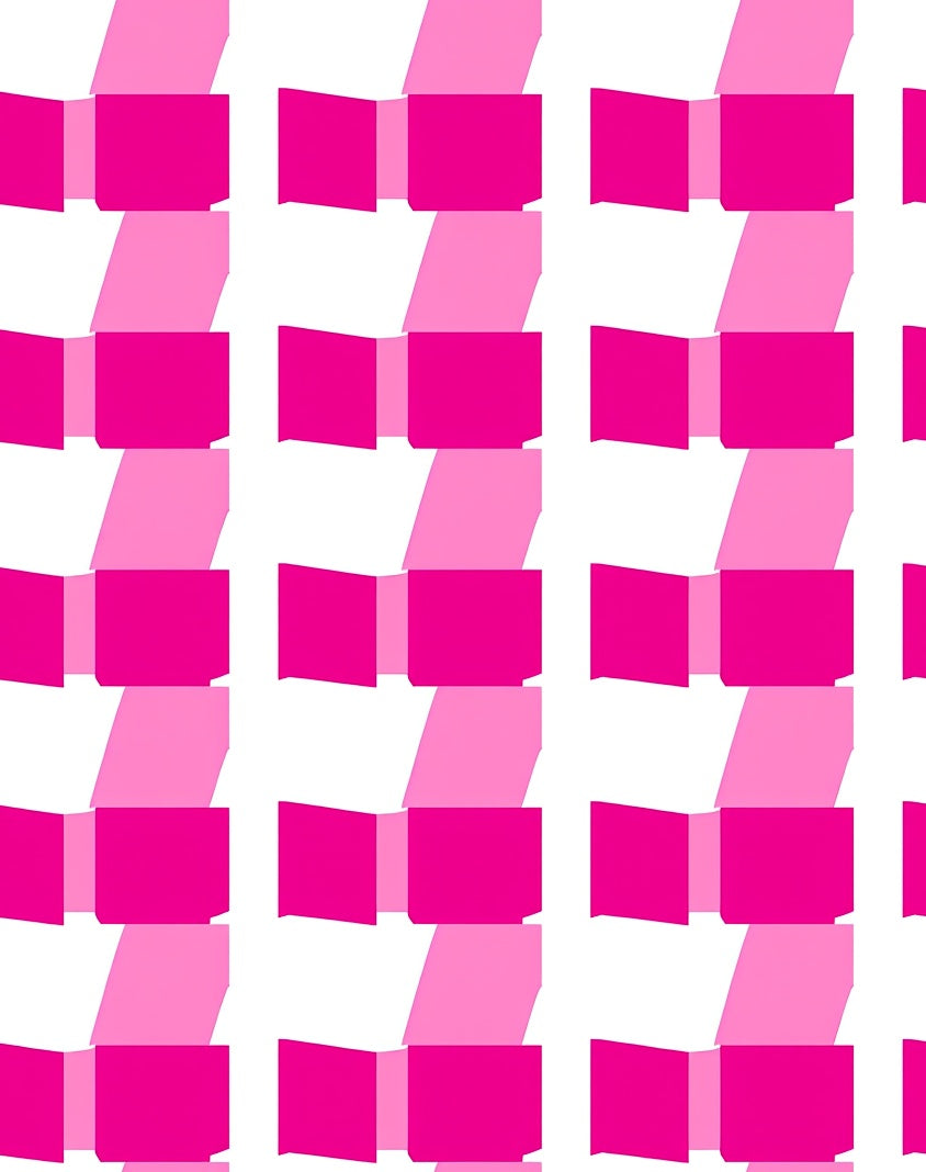 Pink Squared Geometric Pattern Rug