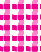 Pink Squared Geometric Pattern Rug