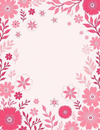 Pink Floral Border Design Rug