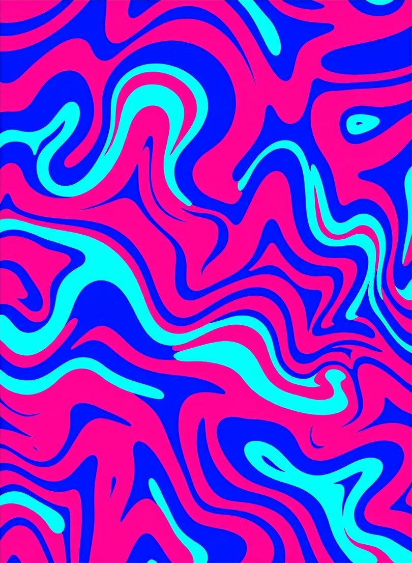 Psychedelic Swirl Magenta Blue Rug