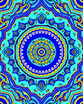 Bright Blue Yellow Mandala Design Rug