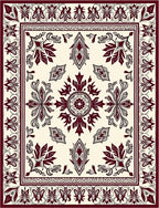 Elaborate Floral Mandala With Butterfly Border Rug