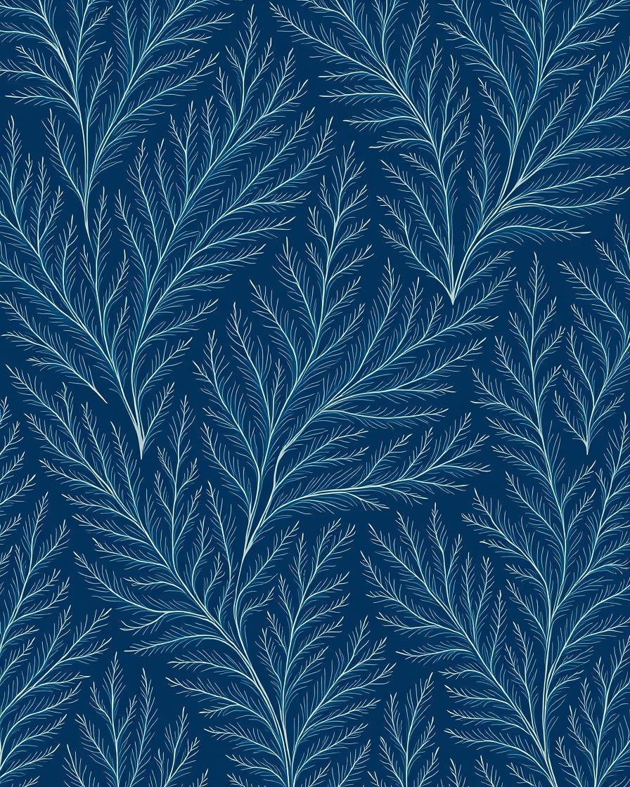 Elegant Winter Frost Branch Pattern Rug