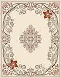 Floral Vine Scrollwork Pattern Rug