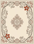 Floral Vine Scrollwork Pattern Rug