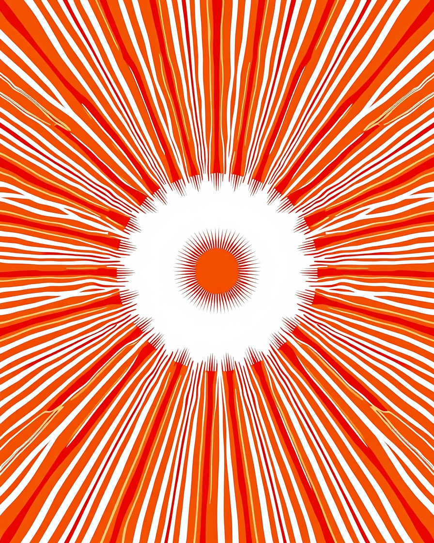 Radiant Sunburst Stripes Pattern Rug