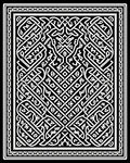 Intricate Celtic Knot Black White Pattern Rug